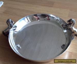 Item Vintage Silver Plated Dish With Horse Handles, C. 1950/60'S for Sale