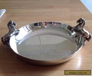 Item Vintage Silver Plated Dish With Horse Handles, C. 1950/60'S for Sale