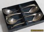 ANTIQUE? VINTAGE SILVER PLATE CUTLERY SET 4 BOXED SPOONS LADLE STYLE for Sale