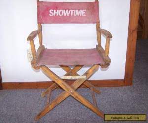 Item Vintage Old Folding Wood Directors Chair With Cloth (SHOWTIME) for Sale