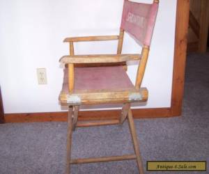 Item Vintage Old Folding Wood Directors Chair With Cloth (SHOWTIME) for Sale