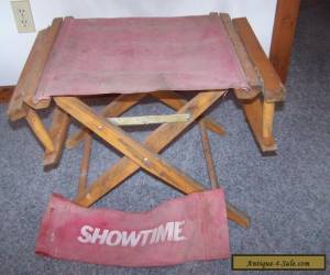 Item Vintage Old Folding Wood Directors Chair With Cloth (SHOWTIME) for Sale