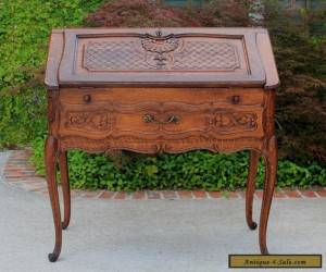 Item Antique French Oak Louis XV Fall Front Writing Desk Bureau Secretary PETITE for Sale