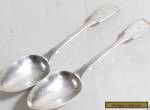 ANTIQUE VICTORIAN SOLID 925 STERLING SILVER PAIR SERVING SPOONS FIDDLE PATTERN for Sale