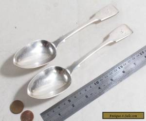 Item ANTIQUE VICTORIAN SOLID 925 STERLING SILVER PAIR SERVING SPOONS FIDDLE PATTERN for Sale