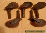 Antique furniture casters with wood wheels lot of 5 for Sale