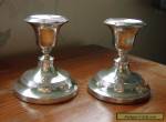 Antique Silver Hall Marked Desk Candlesticks x 2 for Sale