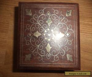 Item  inlaid brass on  wooden box   for Sale