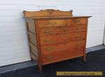 Tall Early 1900s Victorian Oak Chest of Drawers with Key 7686 for Sale