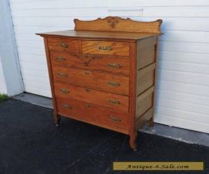 Item Tall Early 1900s Victorian Oak Chest of Drawers with Key 7686 for Sale