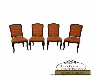 Item Set of 4 Vintage French Country Oak Dining Chairs by Baker for Sale