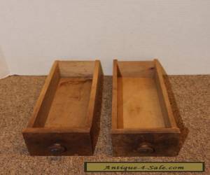 Item Lot of 2 Antique Vintage Long Wood Drawers w/ knobs - Cabinet - Desk - Display for Sale