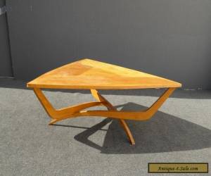 Item Vintage Danish Mid Century Modern Art Deco Solid Wood Triangle COFFEE TABLE  for Sale