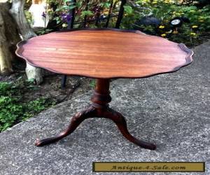 Item Vintage English Duncan Style Solid Mahogany Round 3 Carved Leg Side End Table for Sale