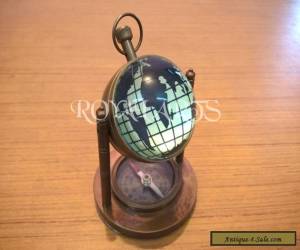Item Antique Vintage Brass Desk Clock With Compass Vintage Collectible Decor for Sale