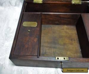 Item Antique 19th Century Mahogany Document Box Working Lock And Key for Sale