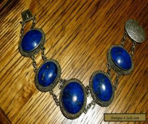 Item  Lapis Lazuli Silver Bracelet Chinese BEAUTIFUL!!!! 1920's Antique for Sale