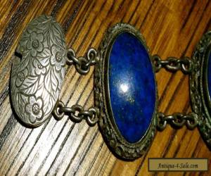 Item  Lapis Lazuli Silver Bracelet Chinese BEAUTIFUL!!!! 1920's Antique for Sale