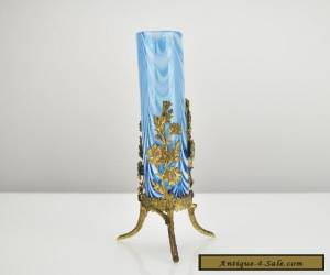 Item Antique French Art Nouveau Art Glass Vase with Floral Ormolu Mounting by Legras for Sale