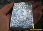 ANTIQUE VICTORIAN ORNATE STERLING SILVER CARD CASE + COMPACT for Sale