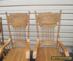 Item 56040 Set 6 Oak Pressed Back Dining Room Chairs Chair s for Sale