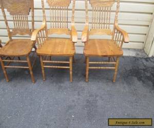 Item 56040 Set 6 Oak Pressed Back Dining Room Chairs Chair s for Sale