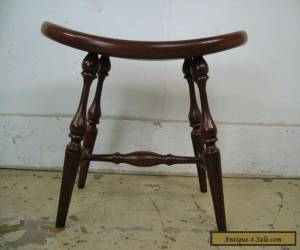 Item Vintage Solid Mahogany Duckloe Bros Antique Style Vanity Bench Chair Foot Stool for Sale