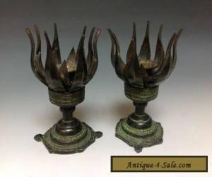 Item  A Pair Rare Chinese Bronze Statue--Lotus sets  for Sale