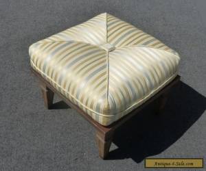 Item Large Vintage Mid Century Modern Striped Carved Wood FOOTSTOOL Bench  Ottoman for Sale