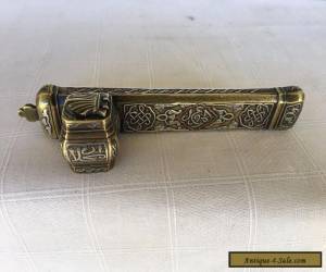 Item ANTIQUE INKWELL BRASS, SILVER AND COPPER INLAYS  for Sale