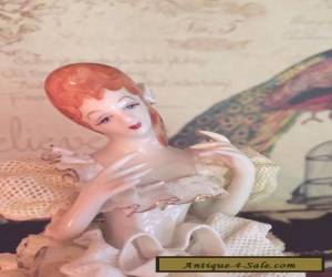 Item Vintage Heirlooms Of Tomorrow Porcelain Dresden Lace Figurine Signed "Nina" for Sale