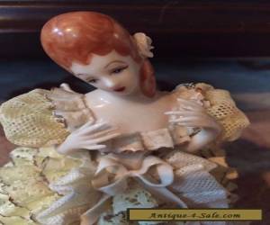 Item Vintage Heirlooms Of Tomorrow Porcelain Dresden Lace Figurine Signed "Nina" for Sale