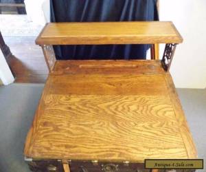 Item Lovely Antique Oak Table Top Agent Writing Desk Metropolitan Life Insurance for Sale