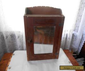 Item ANTIQUE VINTAGE WOOD MEDICINE CUPBOARD BATHROOM WALL CABINET BEVELED MIRROR  for Sale