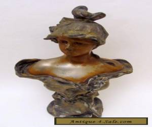 Item Beautiful Antique Art Nouveau French Female Spelter Bust Early 1900s for Sale