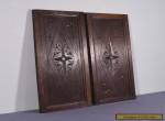 *French Antique Pair of Hand Carved Architectural Panels Solid Oak Wood for Sale