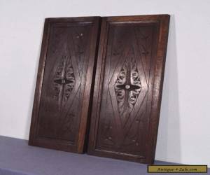 Item *French Antique Pair of Hand Carved Architectural Panels Solid Oak Wood for Sale