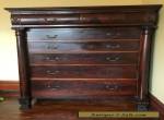 ANTIQUE 2ND SECOND EMPIRE CARVED CHEST DRAWERS FLAME MAHOGANY DRESSER VICTORIAN for Sale
