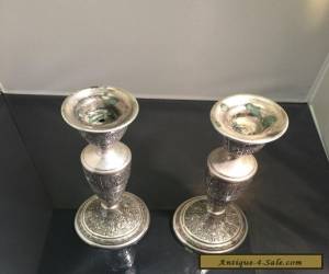Item Beautiful antique Persian Pair of silver Candlesticks for Sale