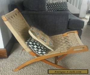 Item Danish Modern Folding Rope Chair Vintage Hans Wegner Style Mid Century for Sale