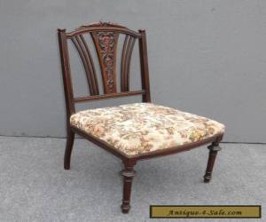 Item ANTIQUE  VICTORIAN CARVED WOOD CHAIR TAPESTRY STYLE ACCENT  for Sale