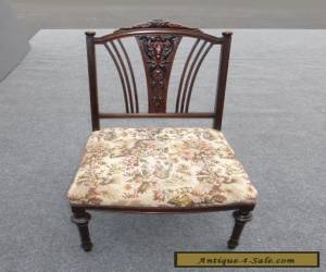 Item ANTIQUE  VICTORIAN CARVED WOOD CHAIR TAPESTRY STYLE ACCENT  for Sale