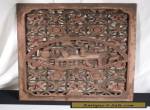 Antique Chinese Carved Wood Panel 24" x 16" for Sale