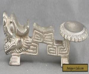 Item Vintage Heavy Chinese Nickel Silver Dragon Spoon Rest Circa 1950s for Sale