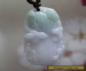 Item Certified Natural <A> Perfect Lavender Green JADE Carved Dragon Peanut Pendant for Sale