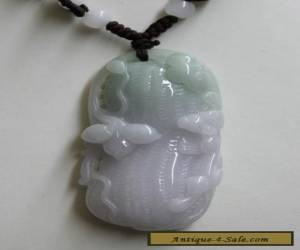Item Certified Natural <A> Perfect Lavender Green JADE Carved Dragon Peanut Pendant for Sale