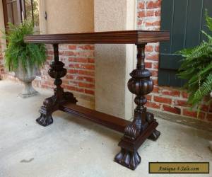 Item Antique English Carved Mahogany Hall Sofa Table Desk Victorian for Sale