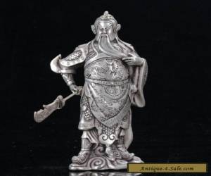 Item Old Chinese cupronickel  Hand Carved Guan Yu Statue W Qianlong Mark  for Sale