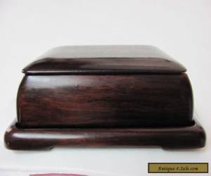 Item Antique 19th Century Chinese Zitan Rosewood Carved Covered Box and Tray for Sale
