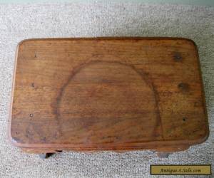 Item Antique Foot Stool Victorian Style 15" Footstool, Walnut Wood, Etched Decorated for Sale